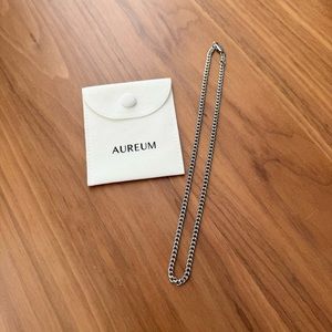 Auruem silver plated on brass chain necklace